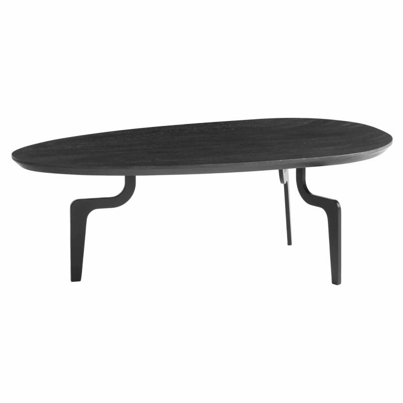 Couchtisch 86x50x30 cm Mango Massivholz Schwarz Sofatisch Niedrig von Wohnling