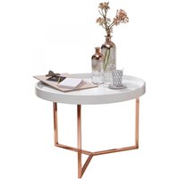 Couchtisch EVA 58,5x42x58,5cm Weiß/Kupfer von Wohnling