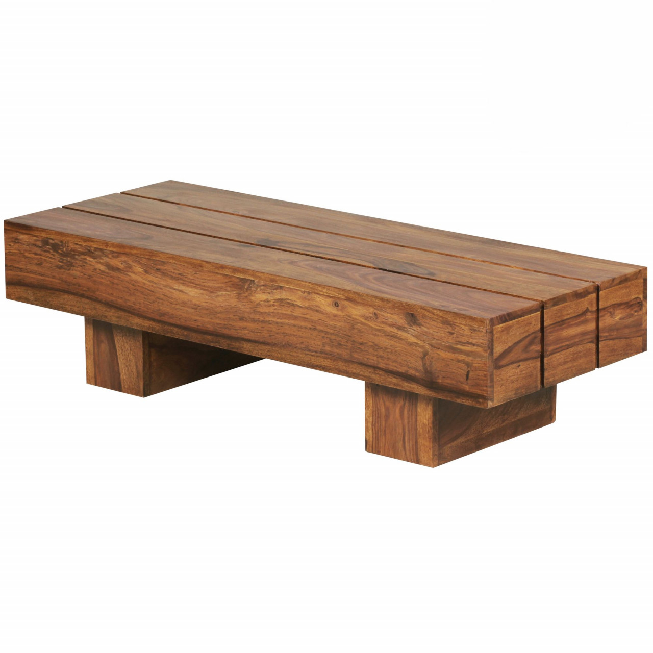 Couchtisch LUCCA Massiv-Holz Sheesham 120cm breit Design Wohnzimmer-Tisch dunkel-braun Landhaus-Stil Beistelltisch von Wohnling