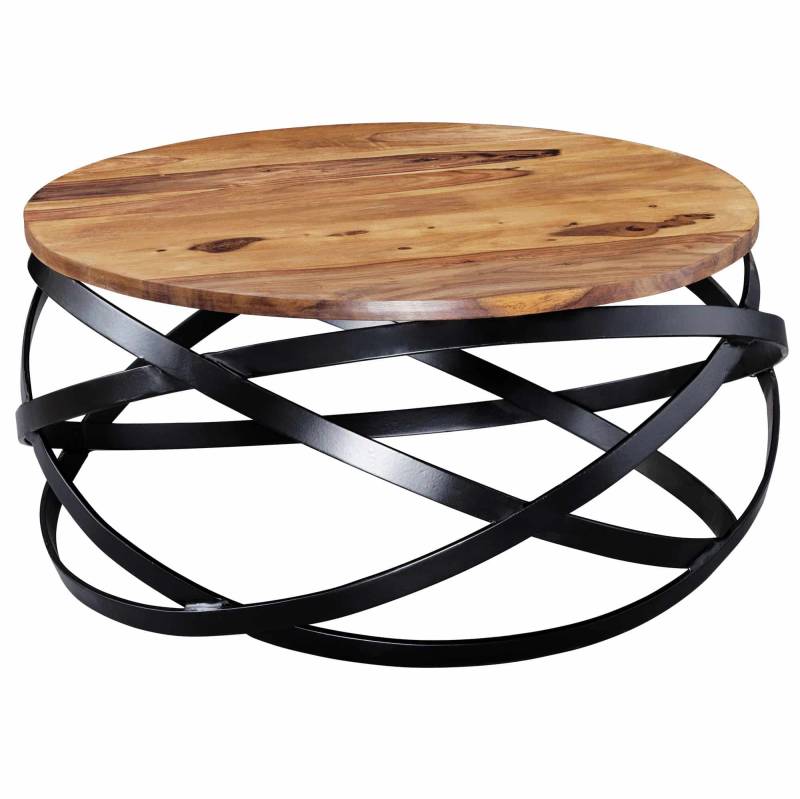 Couchtisch MANUR 60x30x60 cm Sheesham Massivholz / Metall Sofatisch von Wohnling