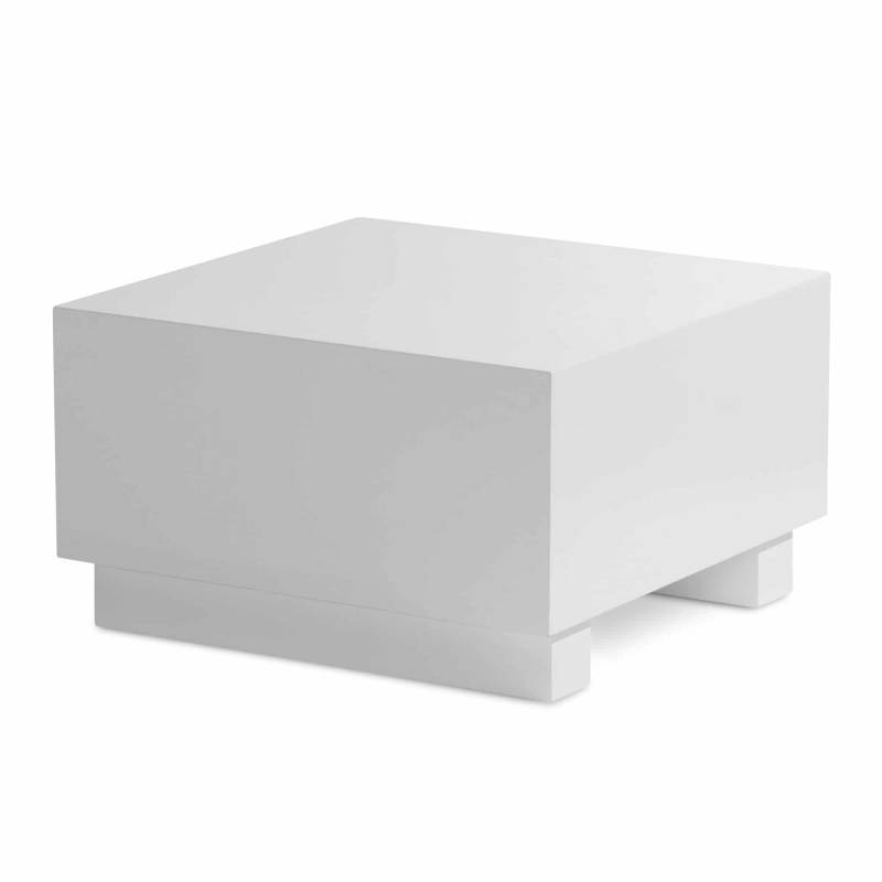 Couchtisch MONOBLOC 60x60x35 cm Weiß Hochglanz von Wohnling