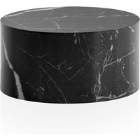 Couchtisch MONOBLOC Schwarz Marmor Optik 60cm Wohnzimmertisch Sofatisch von Wohnling