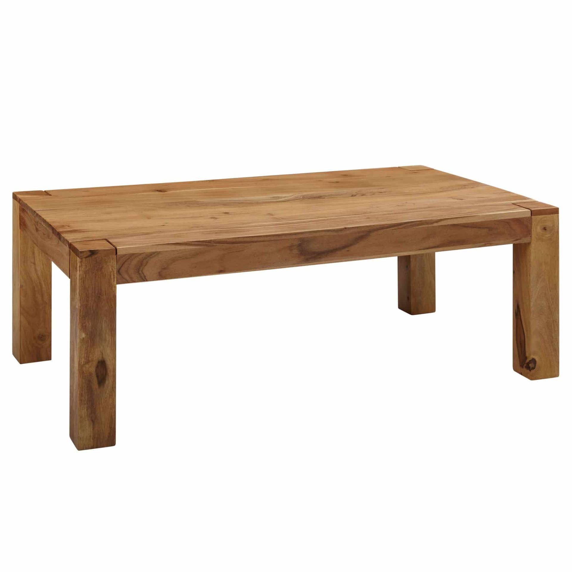 Couchtisch MUMBAI Massiv-Holz Akazie 110 cm breit Wohnzimmer-Tisch Design Natur-Produkt Landhaus-Stil Beistelltisch von Wohnling