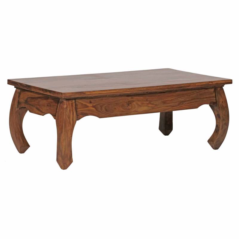 Couchtisch Massiv-Holz Sheesham 110 cm breit Wohnzimmer-Tisch Design dunkel-braun Landhaus-Stil Beistelltisch von Wohnling