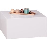Couchtisch Monobloc MDF Holztisch weiß 60 cm breit Design moderner Beistelltisch quadratisch von Wohnling