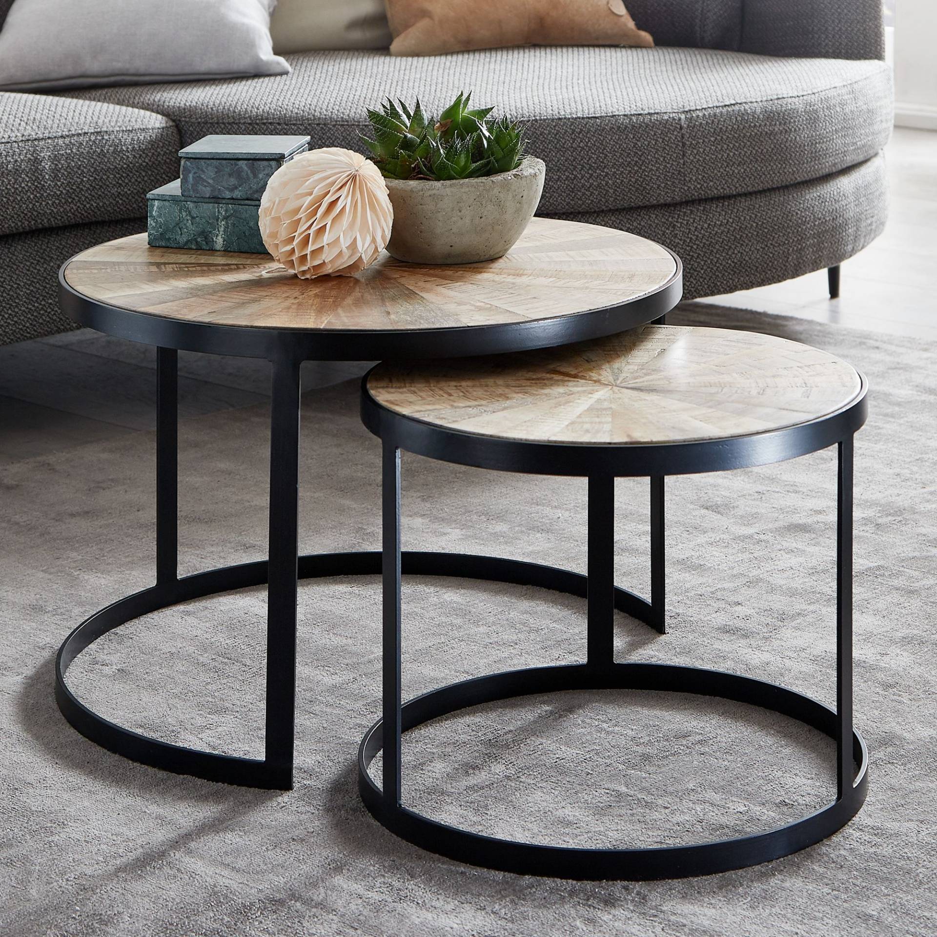 home24 Couchtisch Penkow 2er-Set Ø 60cm Braun home24 Couchtisch Penkow 2er-Set Ø 60cm Braun von home24