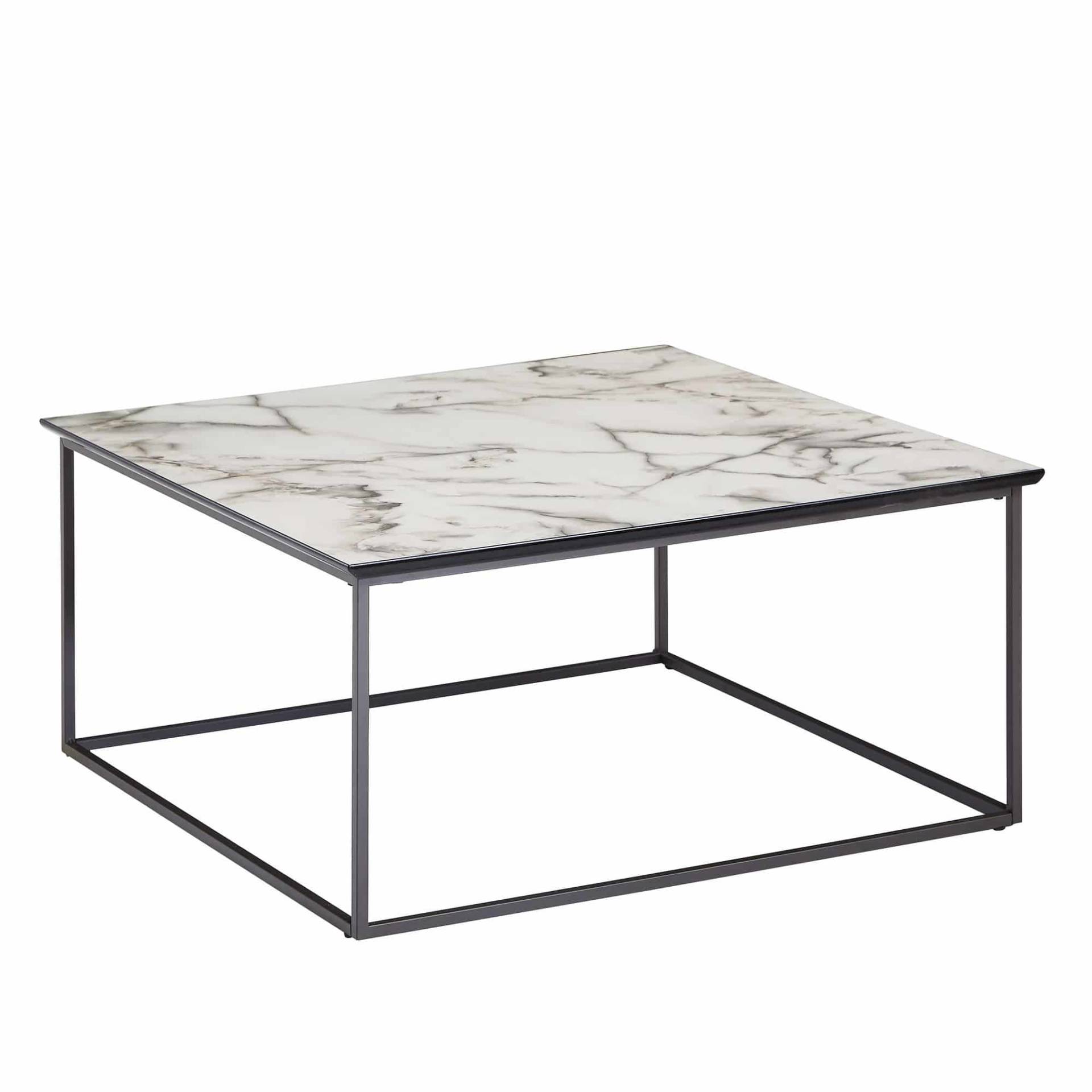 Couchtisch Quadratisch 80x38x80 cm mit Marmor Optik Weiß Couchtisch Quadratisch 80x38x80 cm mit Marmor Optik Weiß von Wohnling
