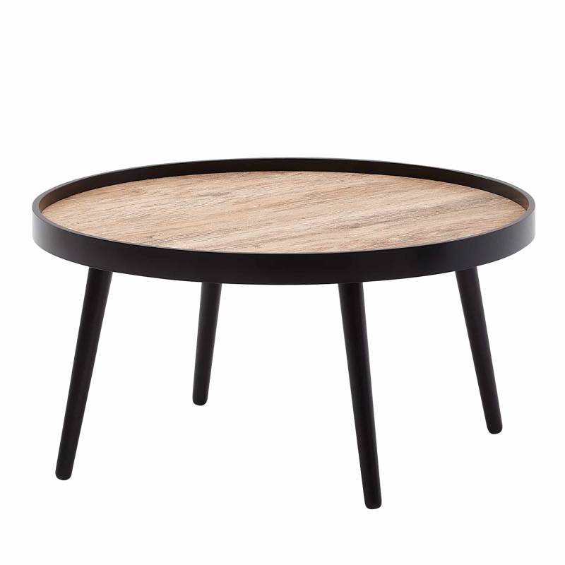 Wohnling Couchtisch rund 76 cm – Schwarz/Braun Industrial von Wohnling