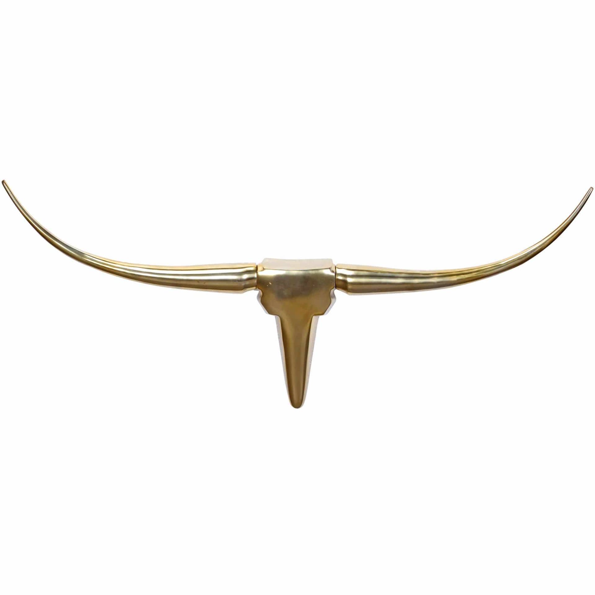 Deko Geweih Bull M WL1.392 Gold 100 cm Aluminium Design Hörner von Wohnling