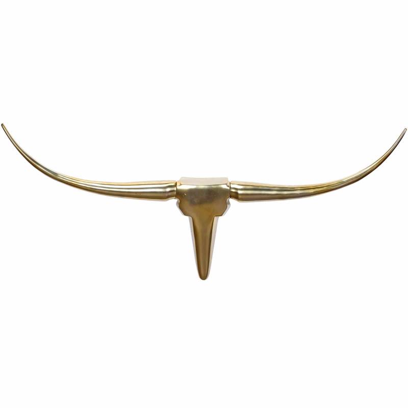 Deko Geweih Bull M WL1.392 Gold 100 cm Aluminium Design Hörner von Wohnling