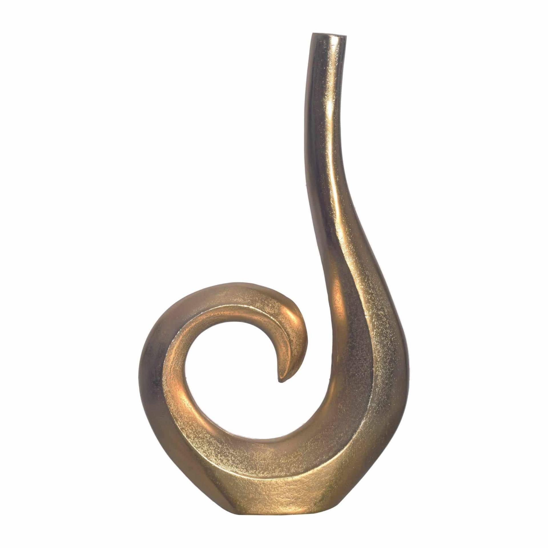 Deko Vase 47 cm Aluminium Gold Spirale Blumenvase Modern Klein von Wohnling