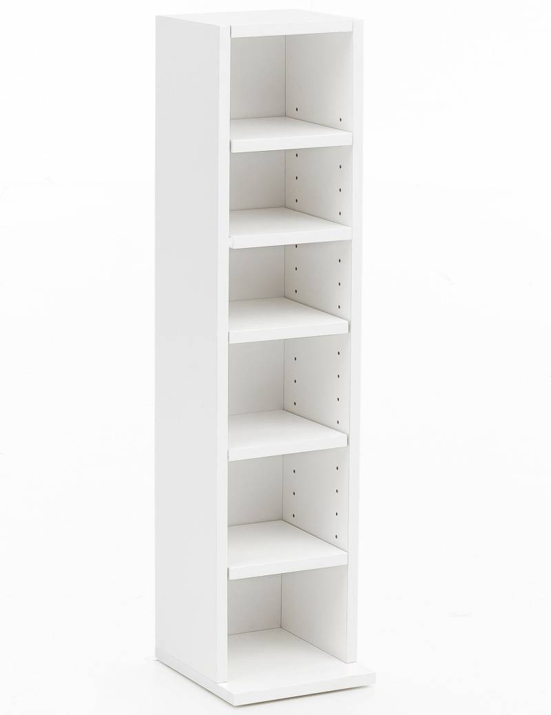 Design Bücherregal WL5.336 Weiß 21x91x25,5 cm mit 6 Fächern von Wohnling