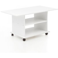 Design Couchtisch 95 x 51 x 54,5 cm Weiß von Wohnling