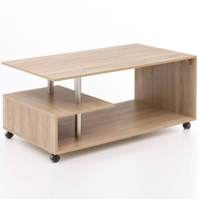 Design Couchtisch WL5.735 105 x 48,5 x 60 cm Sonoma Drehbar mit Rollen Design Couchtisch WL5.735 105 x 48,5 x 60 cm Sonoma Drehbar mit Rollen von Wohnling