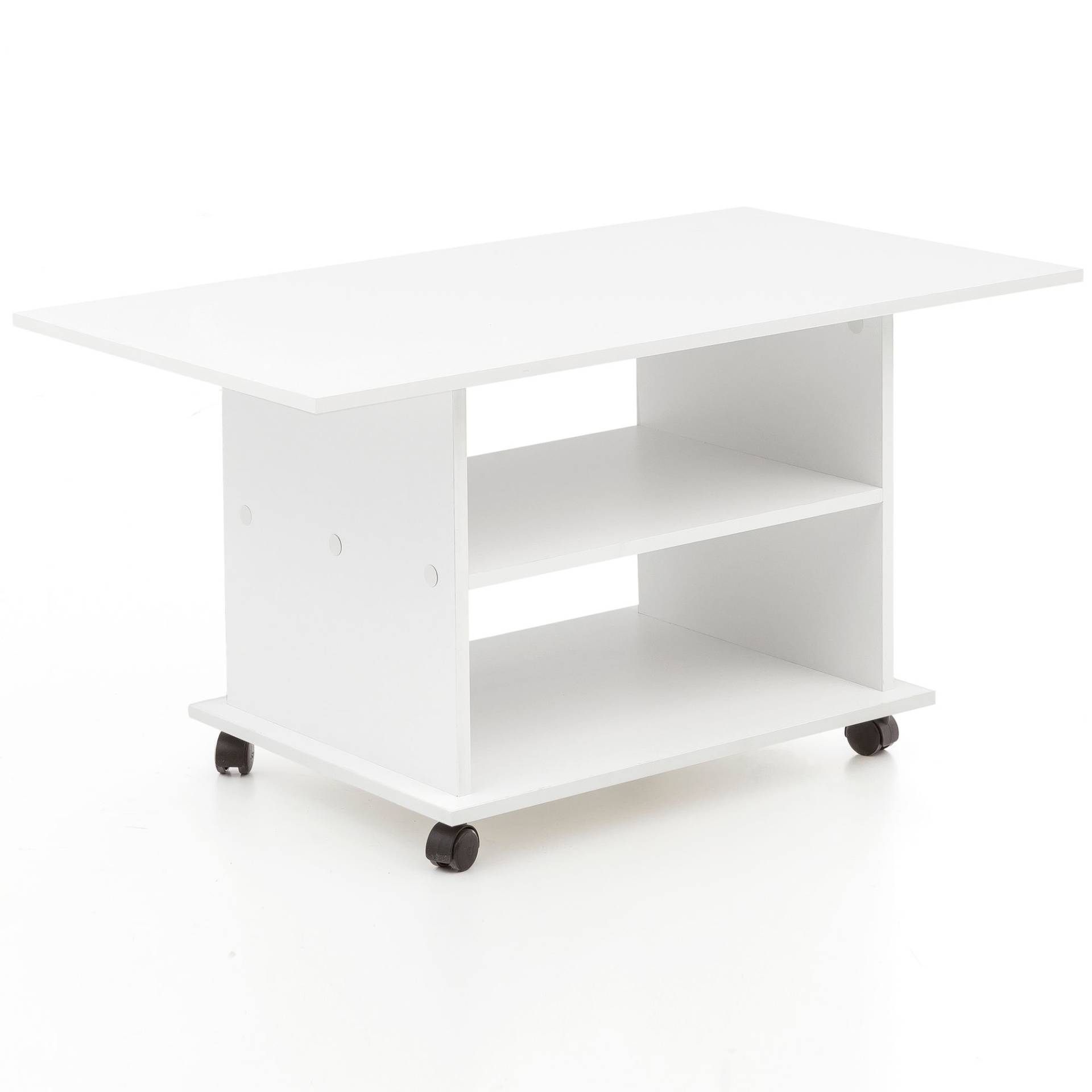 Design Couchtisch WL5.738 95 x 51 x 54,5 cm Weiß Drehbar mit Rollen Design Couchtisch WL5.738 95 x 51 x 54,5 cm Weiß Drehbar mit Rollen von Wohnling