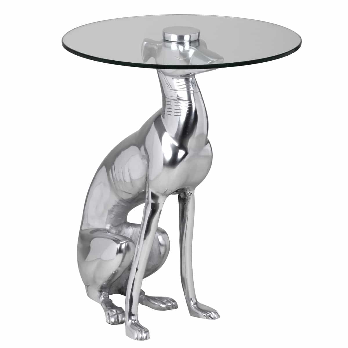 Design Deko Beistelltisch Figur DOG aus Aluminium Farbe Silber Design Deko Beistelltisch Figur DOG aus Aluminium Farbe Silber von Wohnling