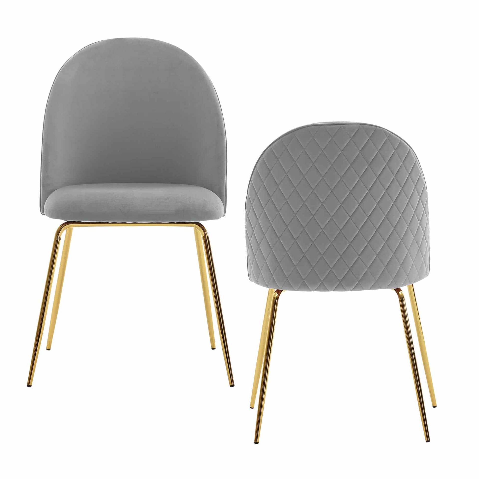 Design Esszimmerstuhl 2er Set Samt Grau Gepolstert Design Esszimmerstuhl 2er Set Samt Grau Gepolstert von Wohnling