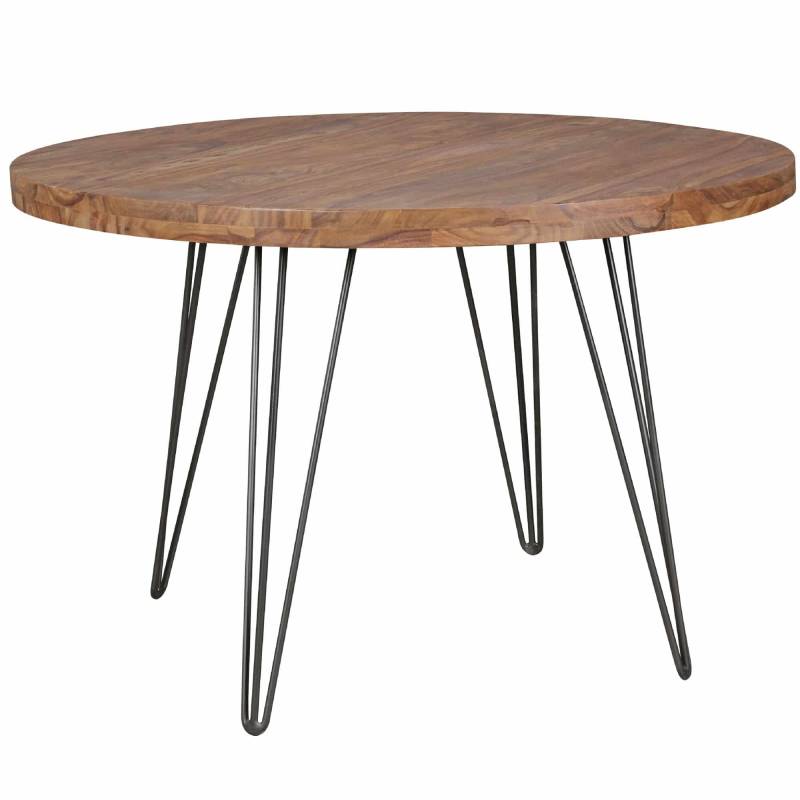 Design Esszimmertisch BAGLI rund Ø 120 x 78 cm Sheesham Massiv-Holz von Wohnling