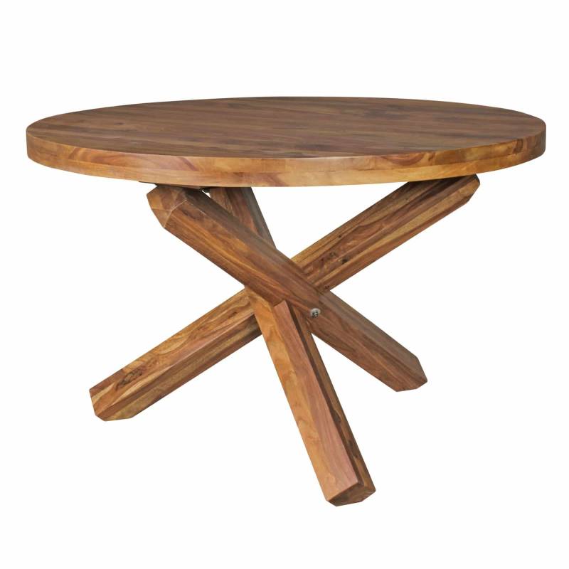 Design Esszimmertisch BOHA rund Ø 120 cm x 75 cm Sheesham Massiv-Holz von Wohnling