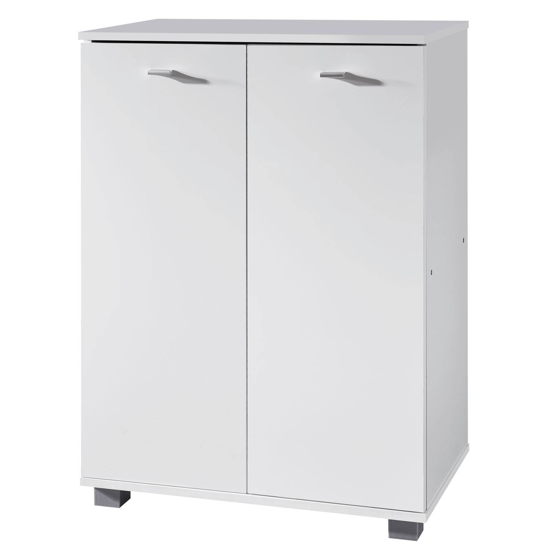 Design Schuhschrank NIMES modern Holz Weiß 12 Paar Schuhe 4 Fächer 2 Türen von Wohnling