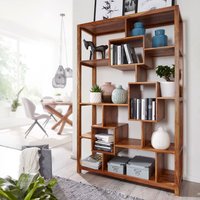 Design Sheesham Massivholz Bücherregal 115 x 40 x 180 cm (B/T/H) von Wohnling