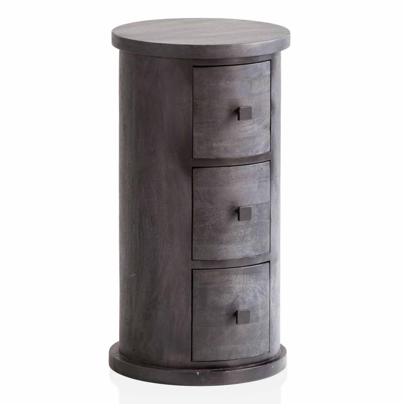 Design Sideboard Mango Massivholz Schwarz 34x65x34 cm von Wohnling