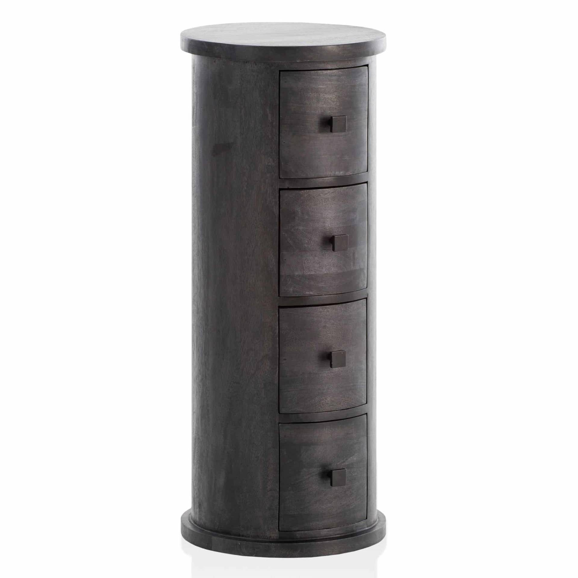 Design Sideboard Mango Massivholz Schwarz 34x85x34 cm von Wohnling