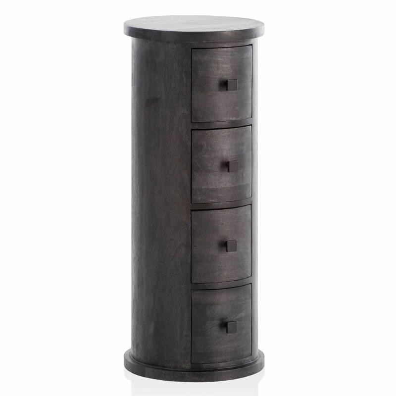 Design Sideboard Mango Massivholz Schwarz 34x85x34 cm von Wohnling