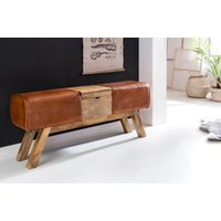 Design Turnbock Sitzbank Braun Aufbewahrungsfach von Wohnling