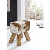 Design Turnbock Sitzhocker Ziegenfell Braun/Weiß Design Turnbock Sitzhocker Ziegenfell Braun/Weiß von Wohnling