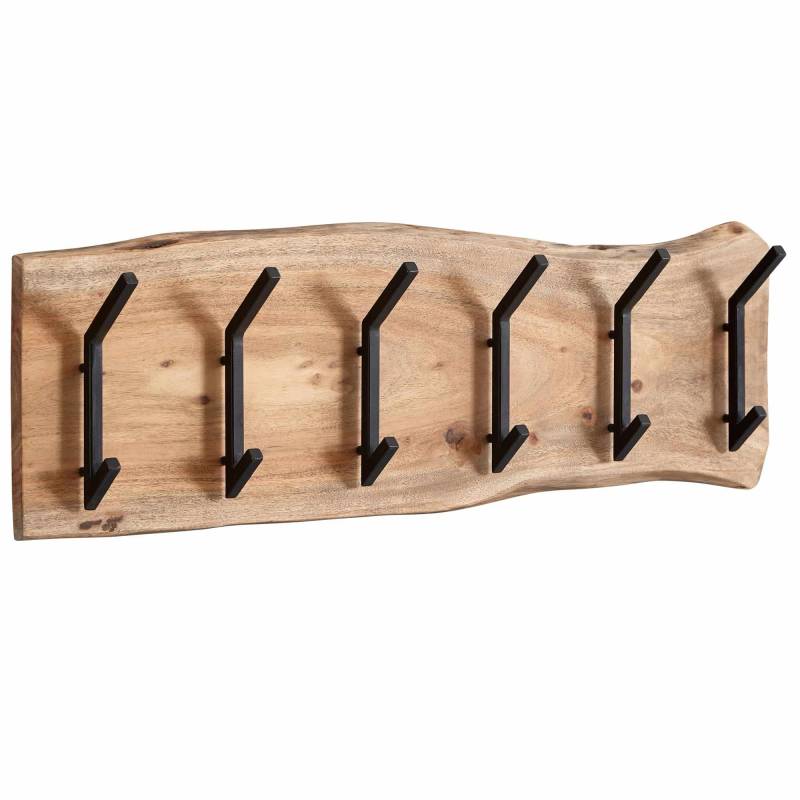 Design Wandgarderobe Akazie Massivholz / Metall 100 x 29 x 12,5 cm von Wohnling