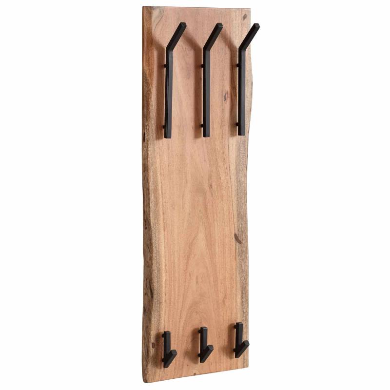 Design Wandgarderobe Akazie Massivholz / Metall 35 von Wohnling