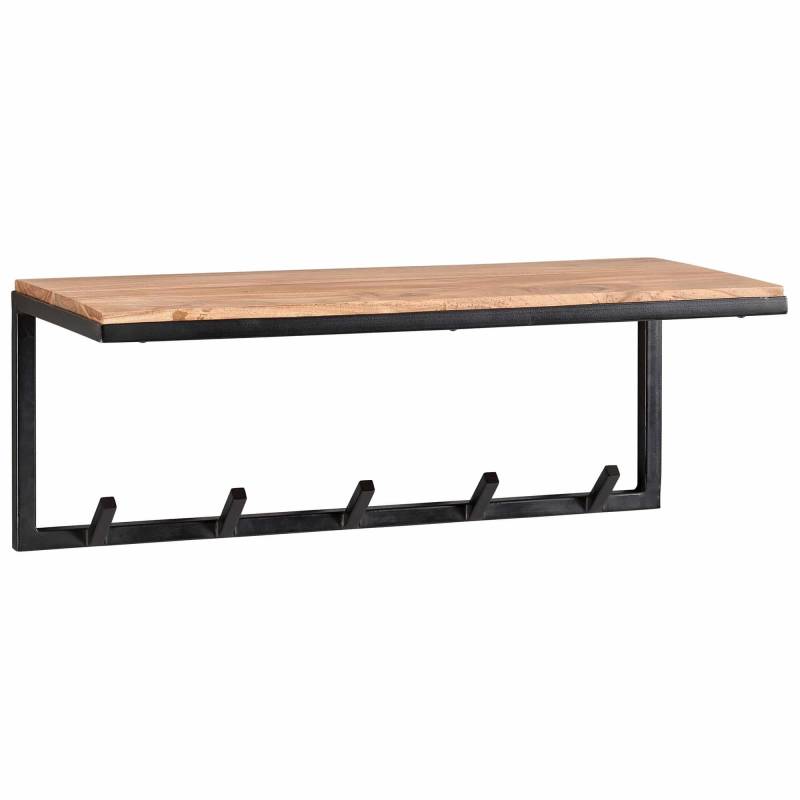Design Wandgarderobe Akazie Massivholz / Metall 70x27x30 cm von Wohnling