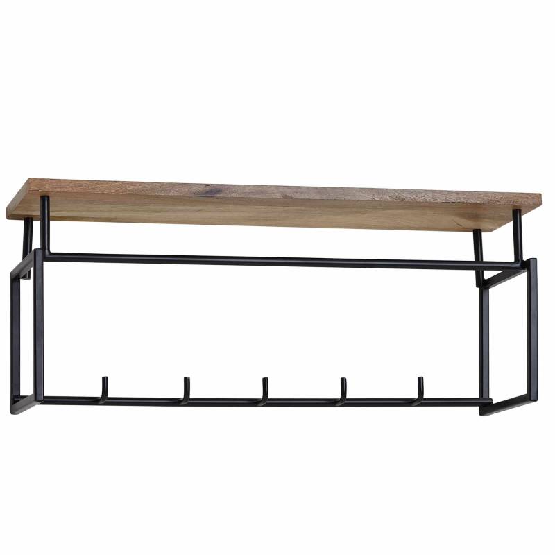 Design Wandgarderobe Mango Massivholz Metall 71x29x20 cm von Wohnling