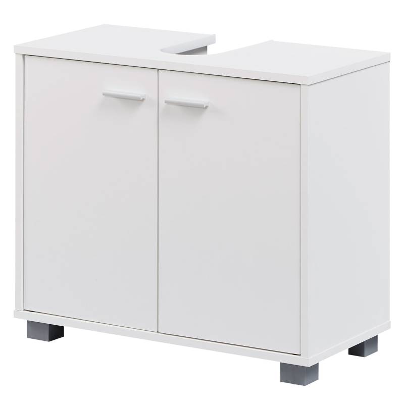 Design Waschbeckenunterschrank WL1.344 Badunterschrank mit 2 Türen Weiß von Wohnling
