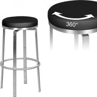 Durable M8 | Barhocker Edelstahl schwarz | Barstuhl modern | Tresenhocker mit Beinen | Design Hocker drehbar von Wohnling