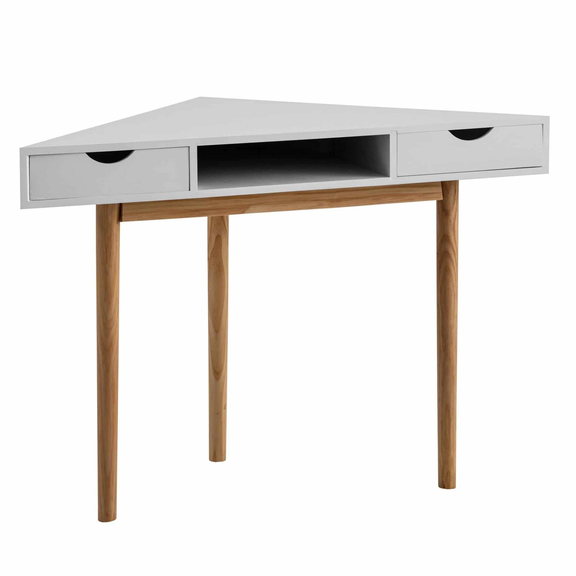 Eckschreibtisch 80x80x78 cm Weiß Schreibtisch mit Schubladen von Wohnling