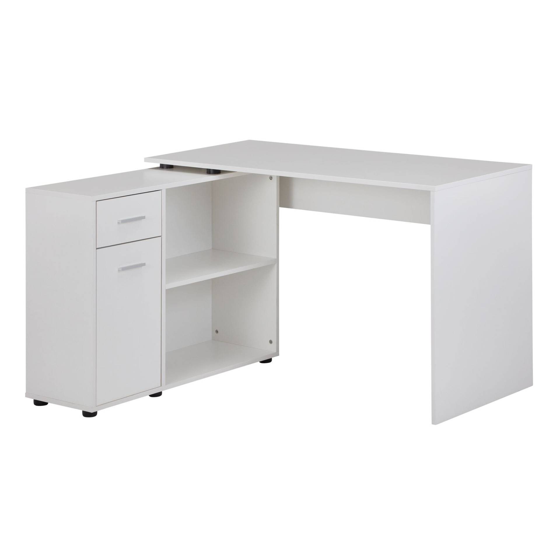 Eckschreibtisch mit Regal Weiß 120x75,5x106,5cm Modern Büro Home Office Eckschreibtisch mit Regal Weiß 120x75,5x106,5cm Modern Büro Home Office von Wohnling