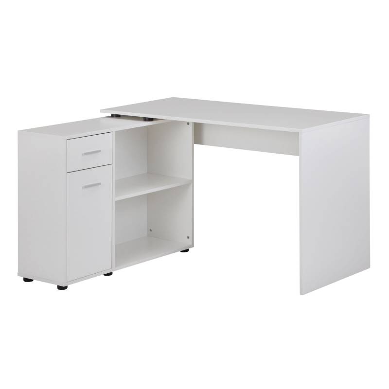 Eckschreibtisch mit Regal Weiß 120x75,5x106,5cm Modern Büro Home Office Eckschreibtisch mit Regal Weiß 120x75,5x106,5cm Modern Büro Home Office von Wohnling