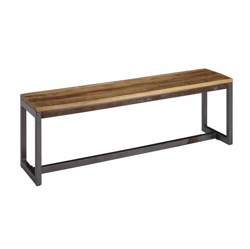 Esszimmerbank 120 x 46 x 45 cm Mango Massivholz / Metall Holzbank Vintage von Wohnling