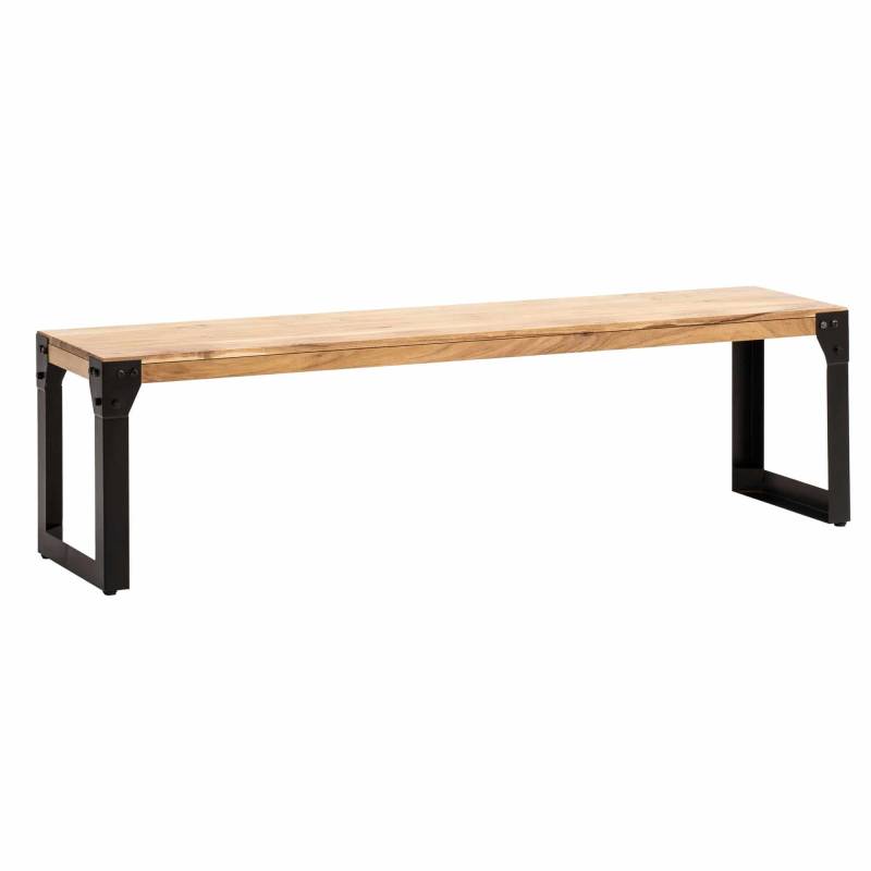 Esszimmerbank 120x40x45 cm Akazie Massivholz Metall Industrial von Wohnling