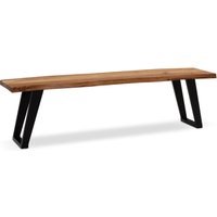 Esszimmerbank 140 cm Akazie Massivholz Sitzbank Essbank Baumkante Klein von Wohnling