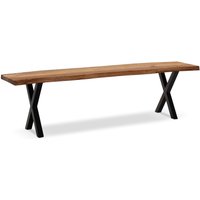 Esszimmerbank 180 cm Akazie Massivholz Sitzbank Essbank Baumkante Groß von Wohnling