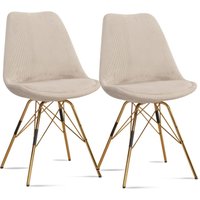 Esszimmerstuhl 2er Set Stoff Beige Stuhl Skandinavisch Küchenstuhl Esszimmerstuhl 2er Set Stoff Beige Stuhl Skandinavisch Küchenstuhl von Wohnling