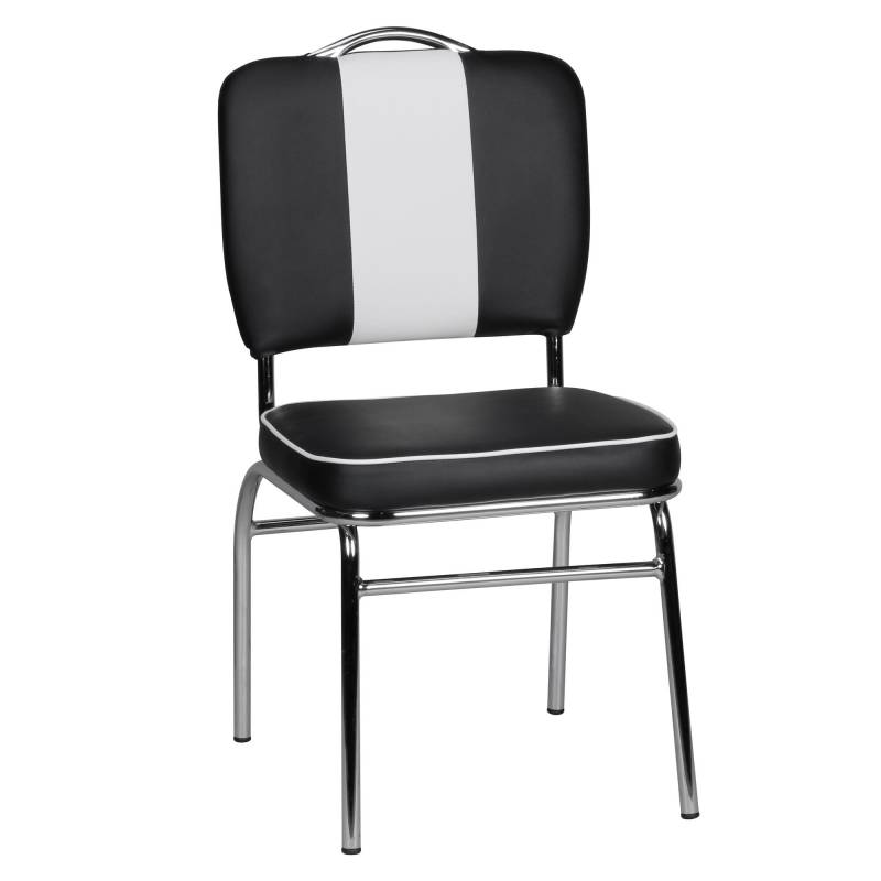 Esszimmerstuhl American Diner 50er Jahre Retro Farbe Schwarz Weiß von Wohnling