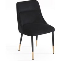 Esszimmerstuhl Samt Schwarz Küchenstuhl Schalenstuhl Modern Gepolstert von Wohnling