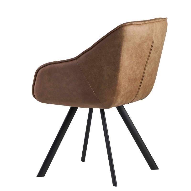 Esszimmerstuhl Wildlederoptik Beige Gepolstert von Wohnling
