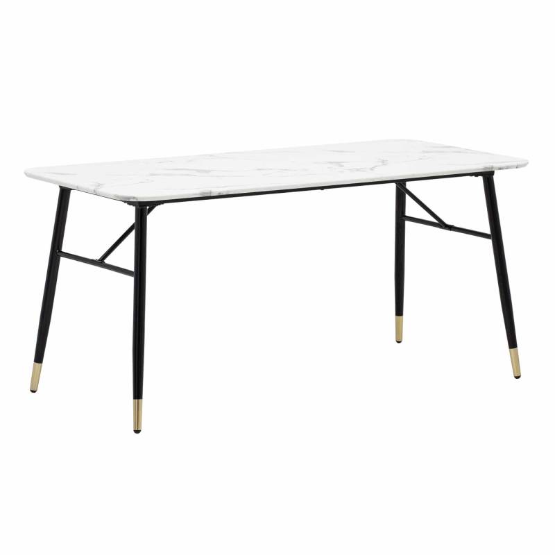 Esszimmertisch 160x80x76 cm Esstisch Weiß in Marmor-Optik Modern von Wohnling