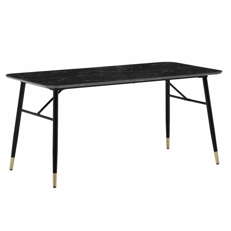 Esszimmertisch 180x90x76 cm Esstisch Schwarz in Marmor-Optik Modern von Wohnling