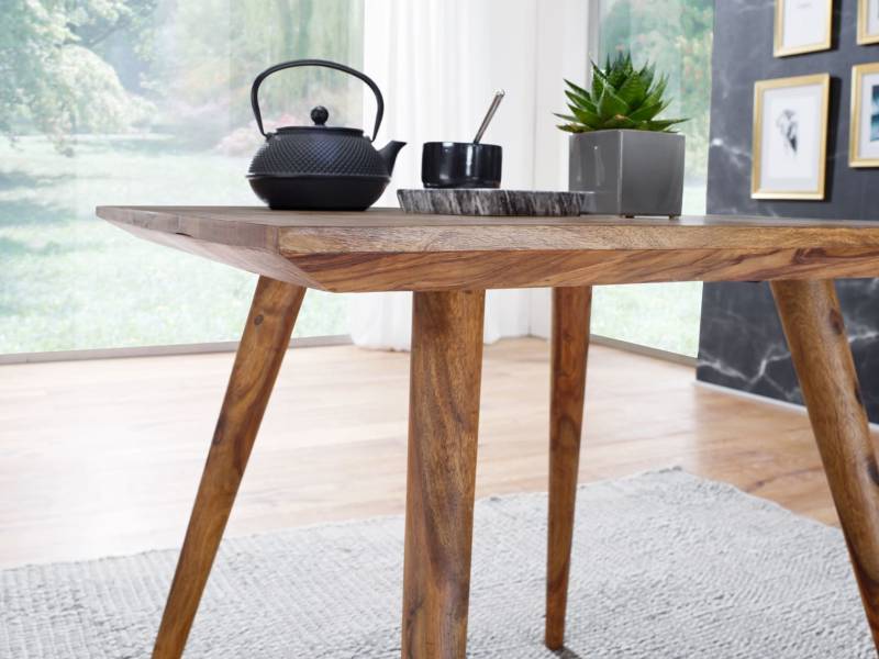 Esszimmertisch REPA 80 x 80 x 76 cm Sheesham rustikal Massiv-Holz von Wohnling